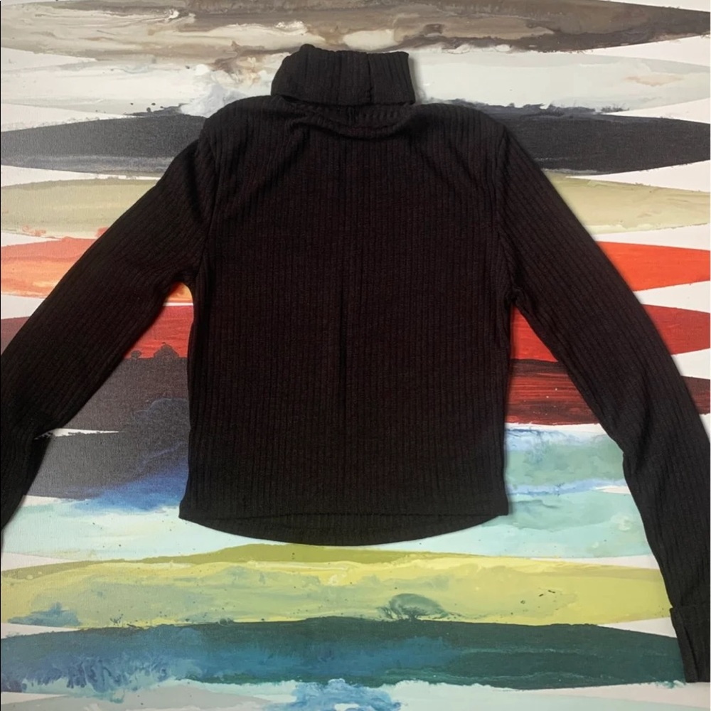 Cropped Light Turtle Neck Sweater
